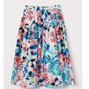 H&M Multicolored Patterned cotton Midi skirt